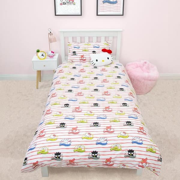 Enkel sängset med påslakan och kuddfodral Hello Kitty Sällsynt