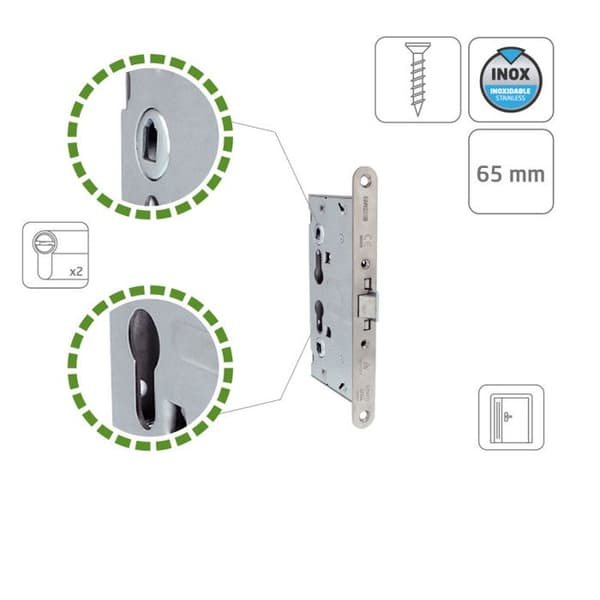 Lås - AMIG - 6572 - Rostfritt stål - Inbyggd - Säkerhet 5