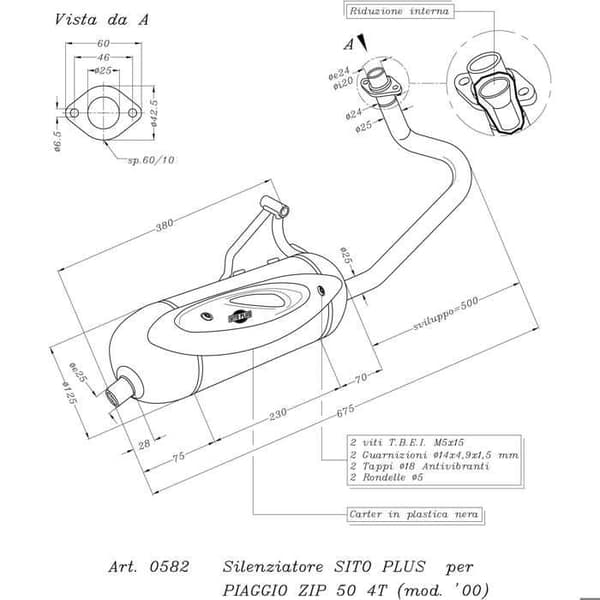 AVGAS SCOOT SITO ADAPTABLE PIAGGIO 50 ZIP 4T (REF 0582 - SITO PLUS)