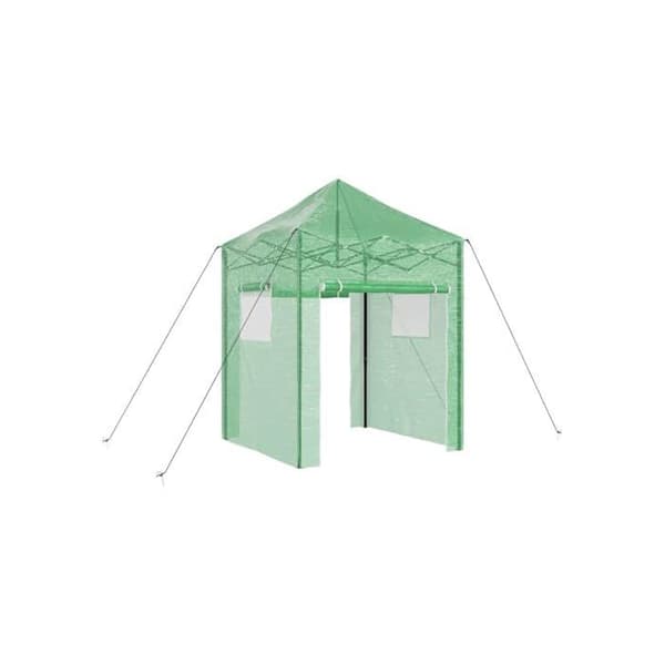Fällbart växthus - vidaXL - Grön - 200x200x300 cm - Järnram - Polyetenöverdrag - Fällbar