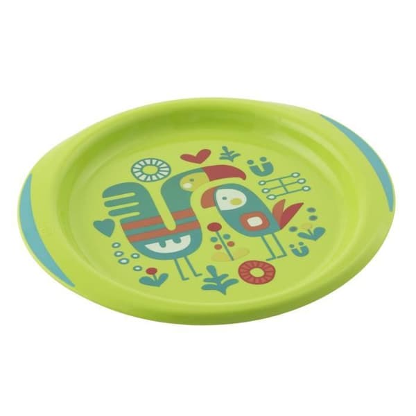 Chicco Dekorerad Tallrik och Soppa Set Grön +12m 2 st