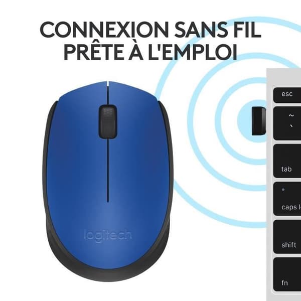 Mus - Trådlös - Logitech - M171 - Blå - Ambidextrös