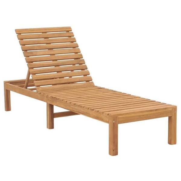 vidaXL Chaise longue i solid teakträ 316171