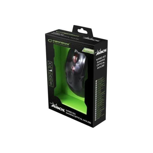 Mus - ESPERANZA - MX403 APACHE - Trådbunden - USB - 6 knappar - Röd
