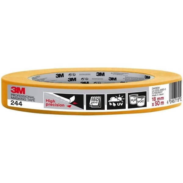 Professionell maskeringstejp - 3M - 244 - multisurface - 18 mm × 50 m - gul