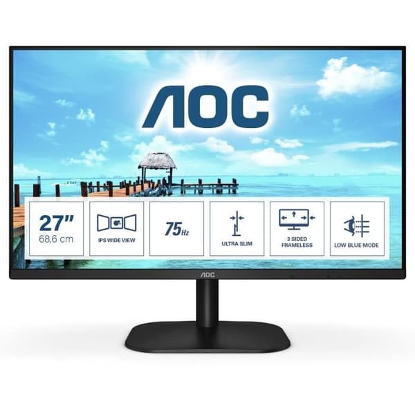Skärm PC - AOC - 27" - FHD - 75Hz - IPS-panel - 4ms - 27B2H/EU