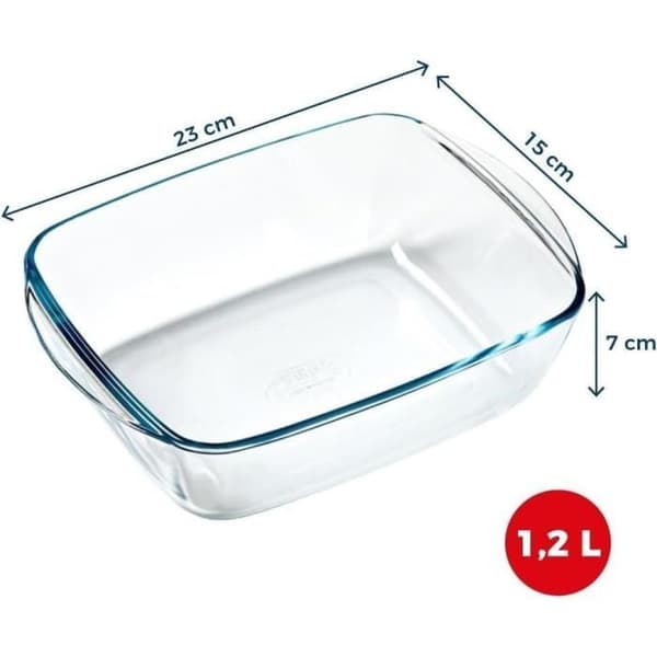 Plat luftfritös - PYREX - 1450143 - Rektangulär - I borosilikatglas - 23 x 15 cm