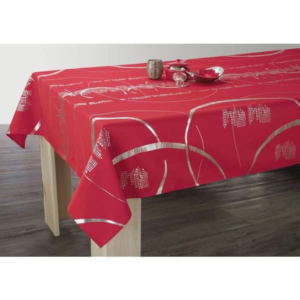 Duk - LE LINGE DE JULES - Glänsande - Röd - 150x240 cm - 100% polyester