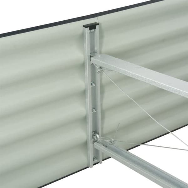Jardiniär - vidaXL - 400x80x44 cm - Galvaniserat stål - Grå - Rektangulär