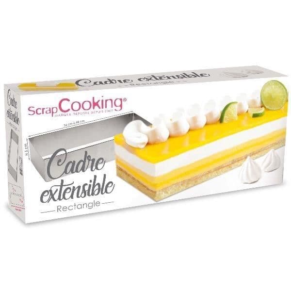 Rektangulär rostfri ram - SCRAPCOOKING - Utsträckbar från 25 till 48 cm - Bredd 10 cm - Höjd 5 cm
