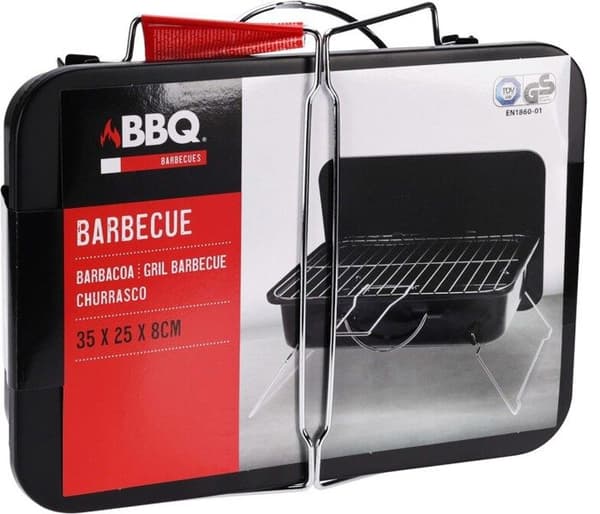 PROGARDEN Bärbar rektangulär grill galvaniserad 35x25x8 cm KO-C83000320