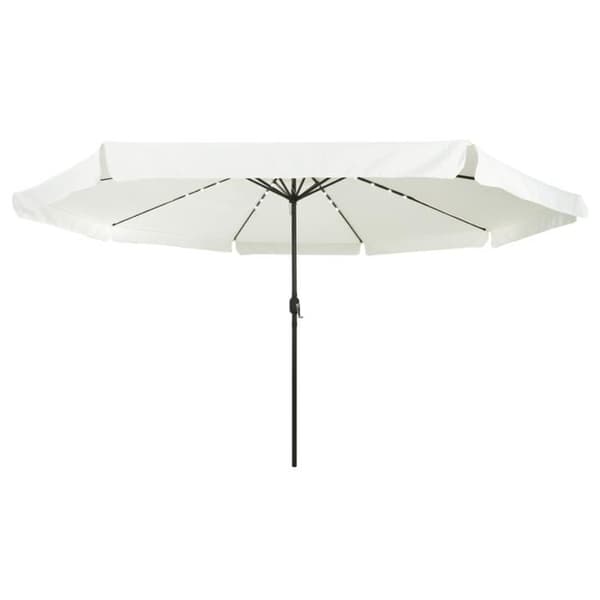 Trädgårdsparasol - Ø395 cm - Vit sand - Fällbar - UV-beständig