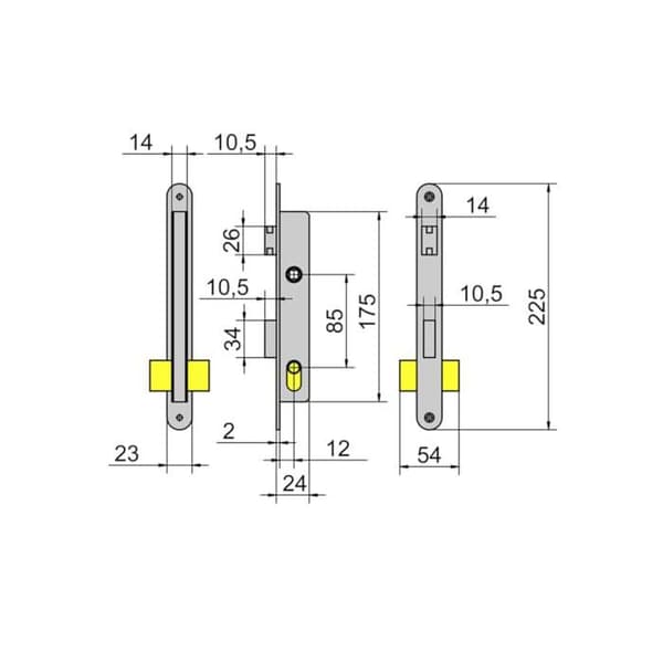 Lince 5550 aluminiumlås 14 mm.