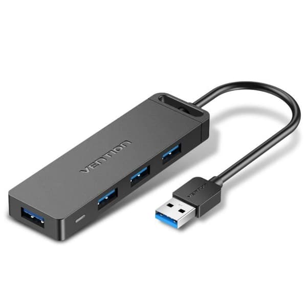 HUB USB 3.0 - VENTION - Svart - Ströminterface - Multifunktionell - Datoraccessoarer