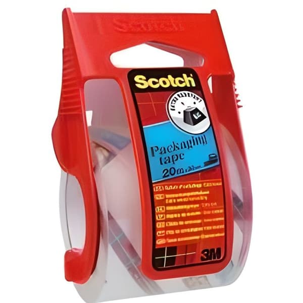 SCOTCH förpackningstejp av polypropen på liten dispenser - klar
