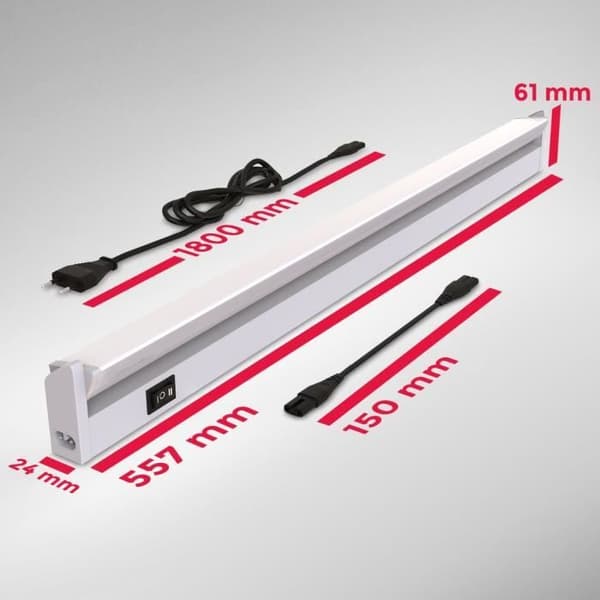 LED-list - B.K.Licht - 150° svängbar - 8W - 450 Lumen - Silverfärgad