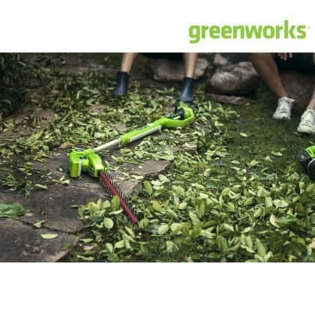 GREENWORKS 24V stånghäcksax - dubbelverkande stålblad - 51 cm