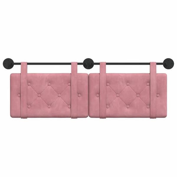 vidaXL Väggmonterad Sänggavel Rosa Sammet 42031667