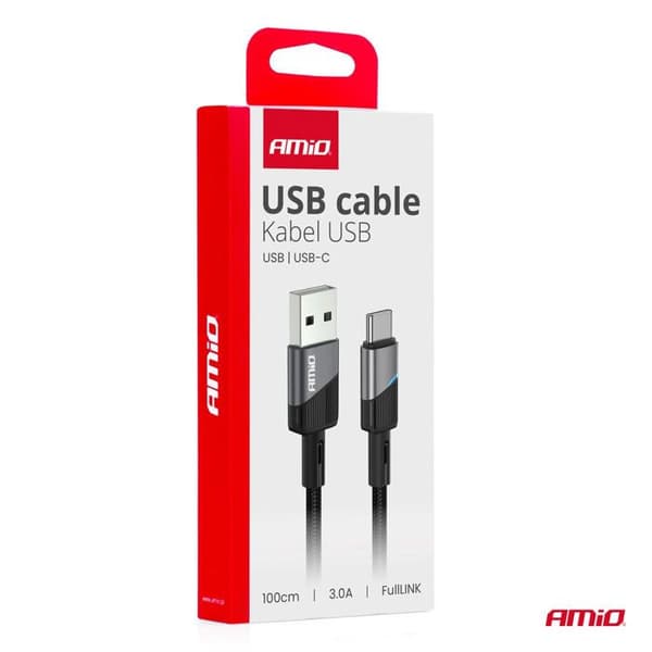 USB-KABEL TILL USB-C 3A 100CM AMIO