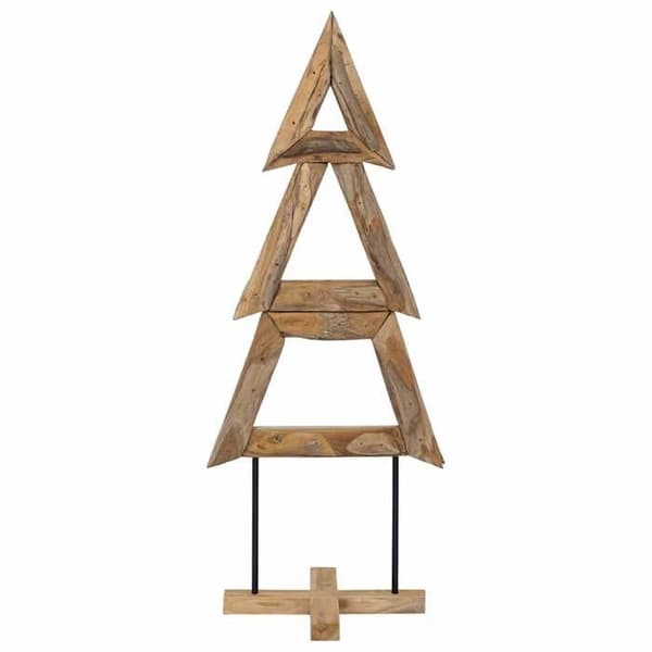 vidaXL Julgran med stöd Brun 149,5 cm Solid teakträ 42017928