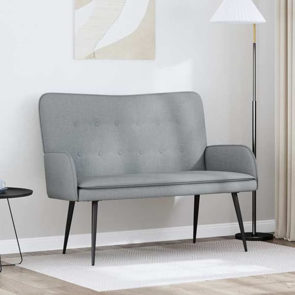 Soffa 2 platser Ljusgrå 115 x 61 x 87 cm tyg
