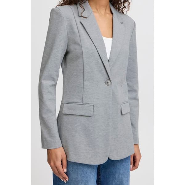 Lång blazer dam ICHI Kate BL4 — grå, elegant och tidlös passform
