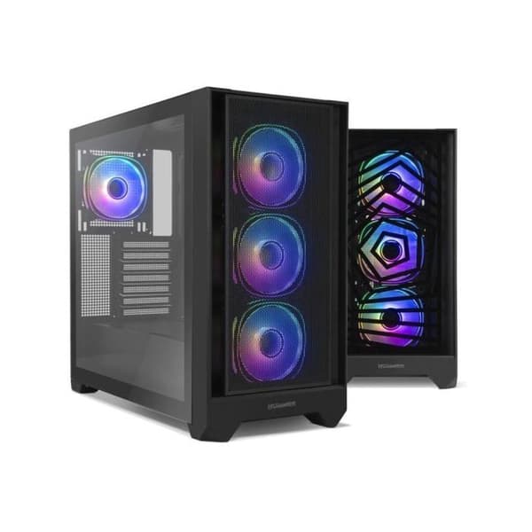 PC-chassi - NOX - Hummer PLASMA - Mid Tower - Utbytbart frontparti - USB-C Svart
