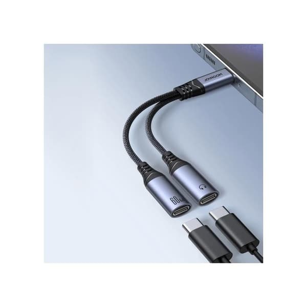 USB-C Adapter Till 2X USB-C 2-i-1 Joyroom För Snabbladdningstelefoner