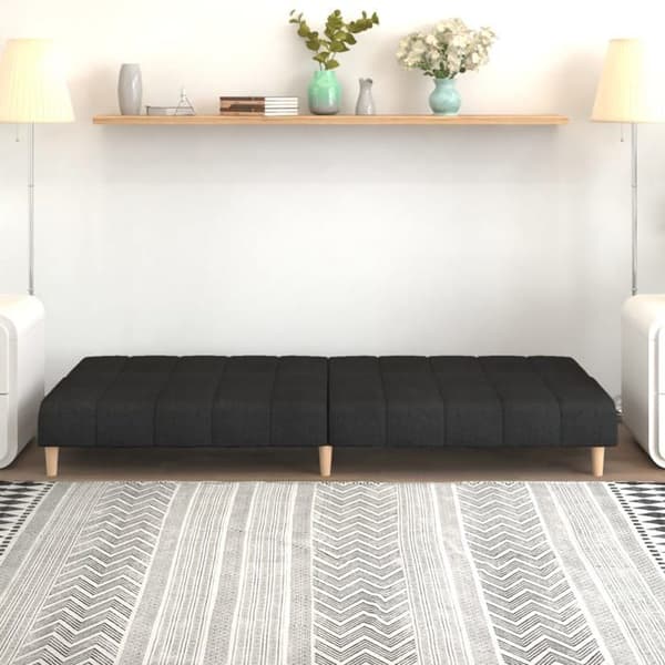 vidaXL 2-sits bäddsoffa svart tyg 375756