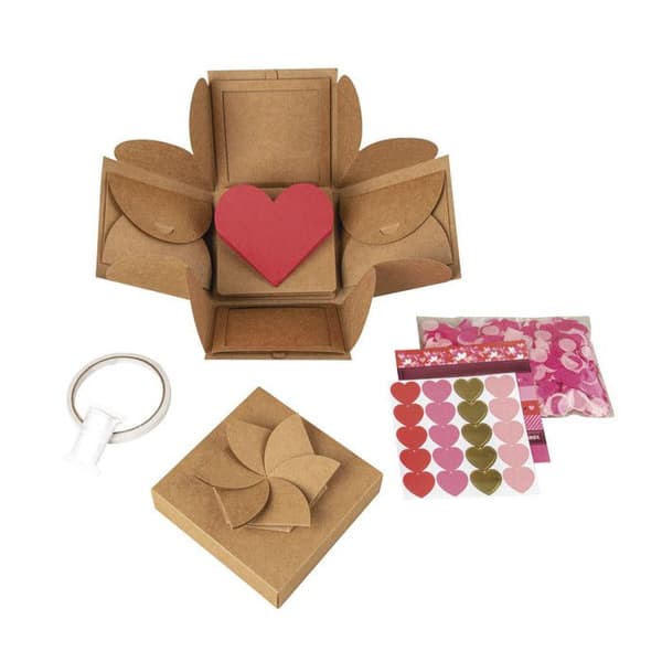 Explosionslåda - RAYHER - 12x12x12 cm - Kraft - 16 delar - Anpassningsbar