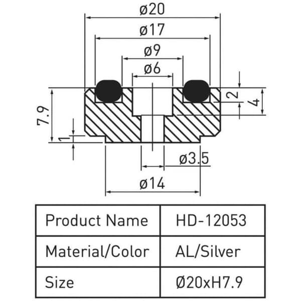Stativfötter - Dynavox - 207271 - Aluminium silver - Gummikuddar - 4-pack