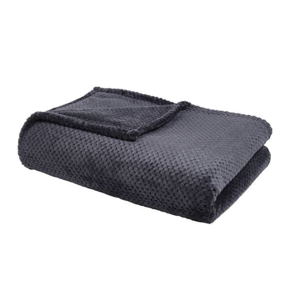 Pläd - IDAG - Essential - Kolgrå - 150 x 200 cm - 100 % polyester