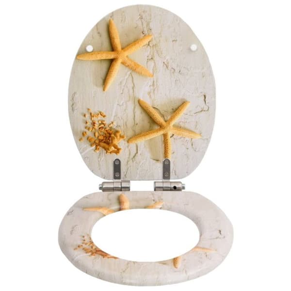 vidaXL MDF Toalettsits Soft-Close Lock Starfish 143929
