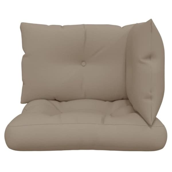 Palettkuddar set om 3 taupe tyg