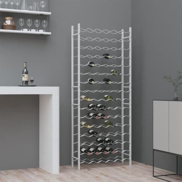 vidaXL Flaskställ för 96 flaskor Vitmetall 340914