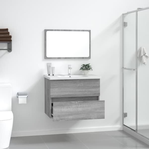815736 vidaXL Badmöbelset 2 delar Sonoma grå