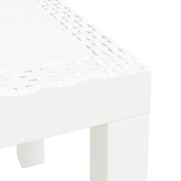vidaXL Trädgårdsbord Vit 59x47x40 cm PP 364728