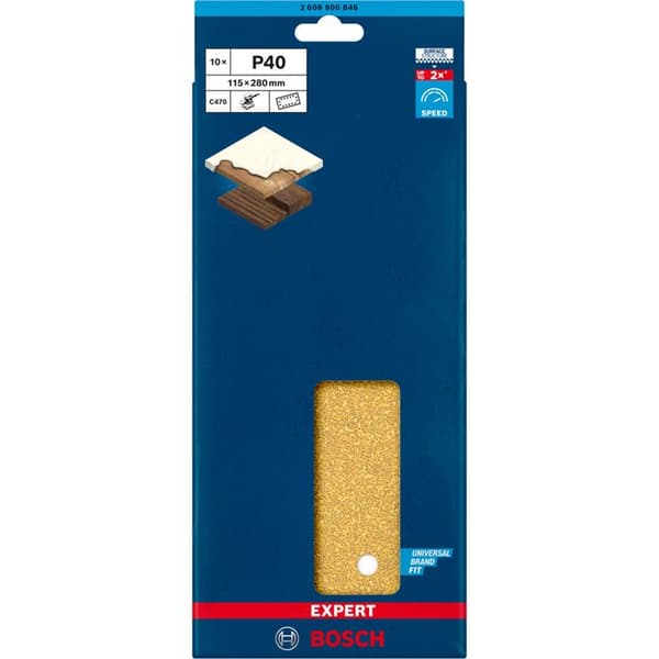 Abrasive Sheet Rectangle Expert C470 D 115x280mm G40 - BOSCH - 2608900846