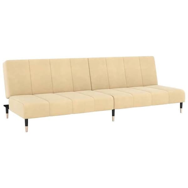 vidaXL 2-sits soffa med sängfunktion i krämfärgad sammet 375883