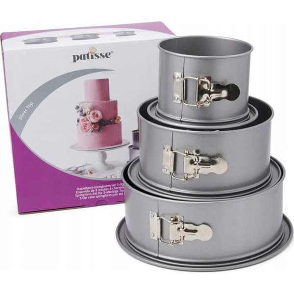 Kakform - PATISSE - P-03525 - Set om 3 - Höga kakformar - Silver