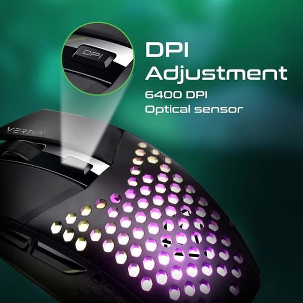 Souris Gaming Vertux Katana RVB 6 Knappar 6400DPI
