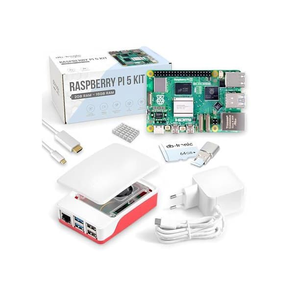 Barebones - db-tronic - Raspberry Pi 5 - 2 Go RAM - 64Go Edition - USB-C strömförsörjning 27 W
