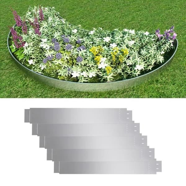 vidaXL Flexibelt grässtängsel 5 st Galvaniserat stål 100x14 cm