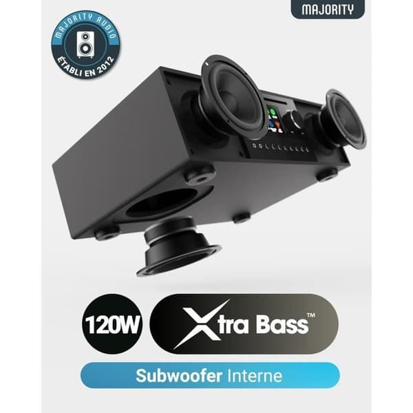 MAJORITY Quadriga Radio Internet Noir 2.1 120W – Bluetooth, DAB+, CD, Spotify Connect