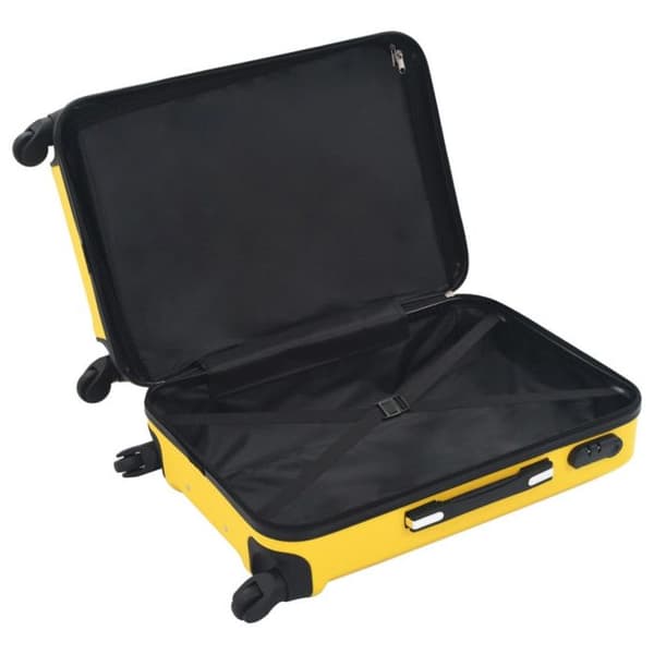 vidaXL Hardside resväska 3 st Gul ABS 91876