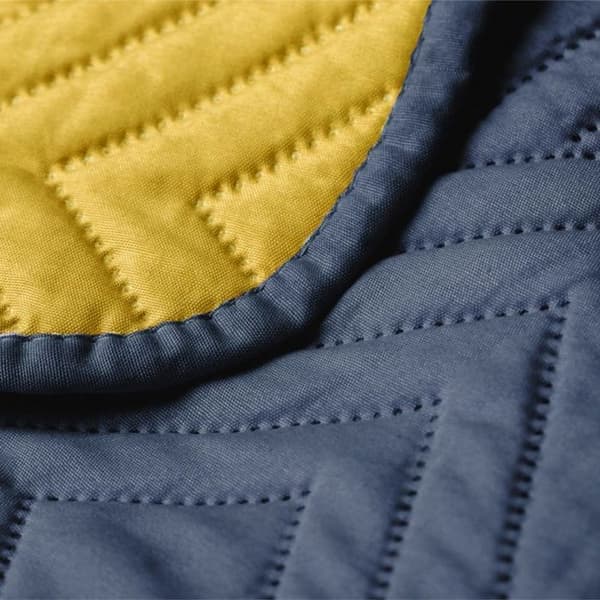Sängöverkast - Softa - mikrofiber (100% polyester) - 170x210 cm - vändbar grafit/gul