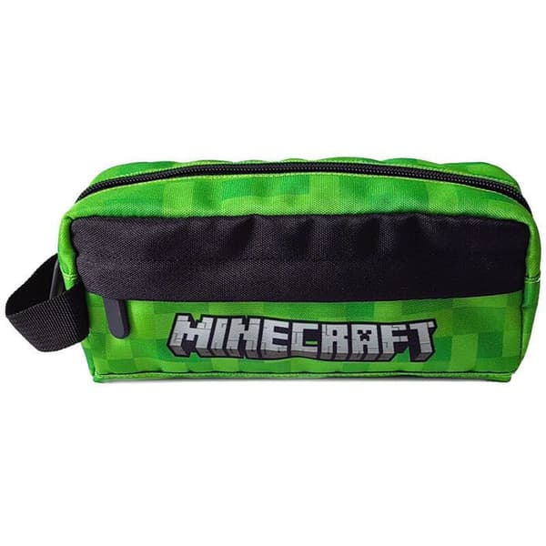 Pennfodral - KIDS LICENSING - Minecraft - Grön/Svart - Zip - Polyester