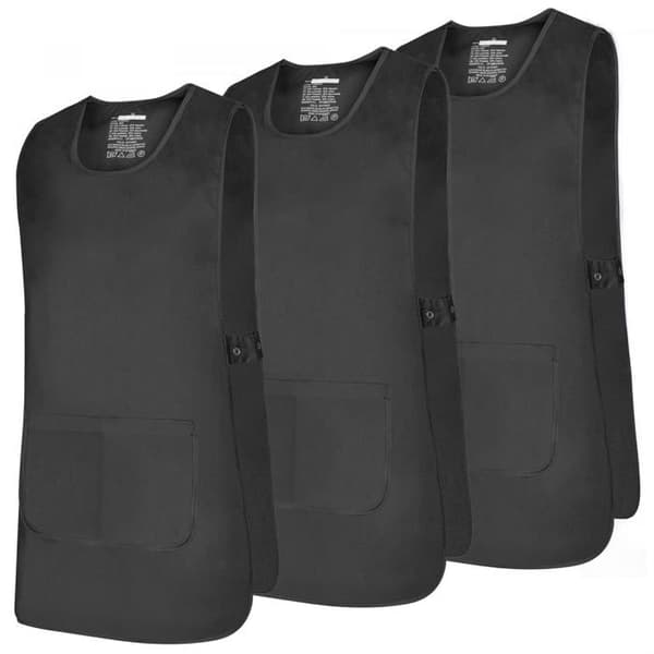 Professionell förkläde - MISEMIYA - Pack 3 (868) - Unisex - Svart - 65% polyester/35% bomull