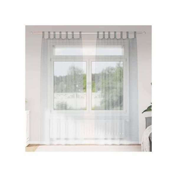 Gardiner i voile - vidaXL - Mörkgrå - Polyester - 260x140 cm - 2 stycken - Utvändig montering