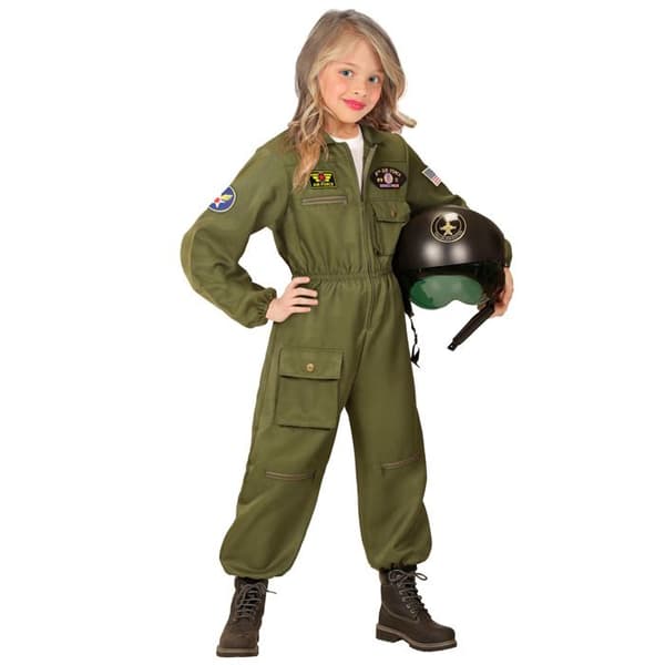 Kostym - WIDMANN - Grön Jaktpilot - Unisex - 3 till 14 år - Karneval